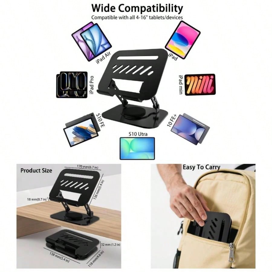 Men Accessories For Gift - Black Phone Holders Tablet Stand, 360