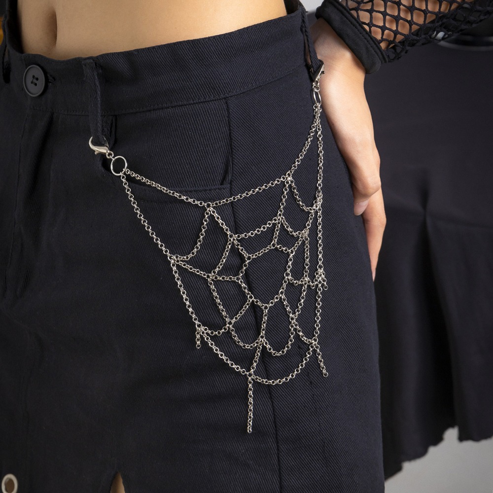 Men'S Accessories Chain - Gothic Punk Sliver Color Spider Web