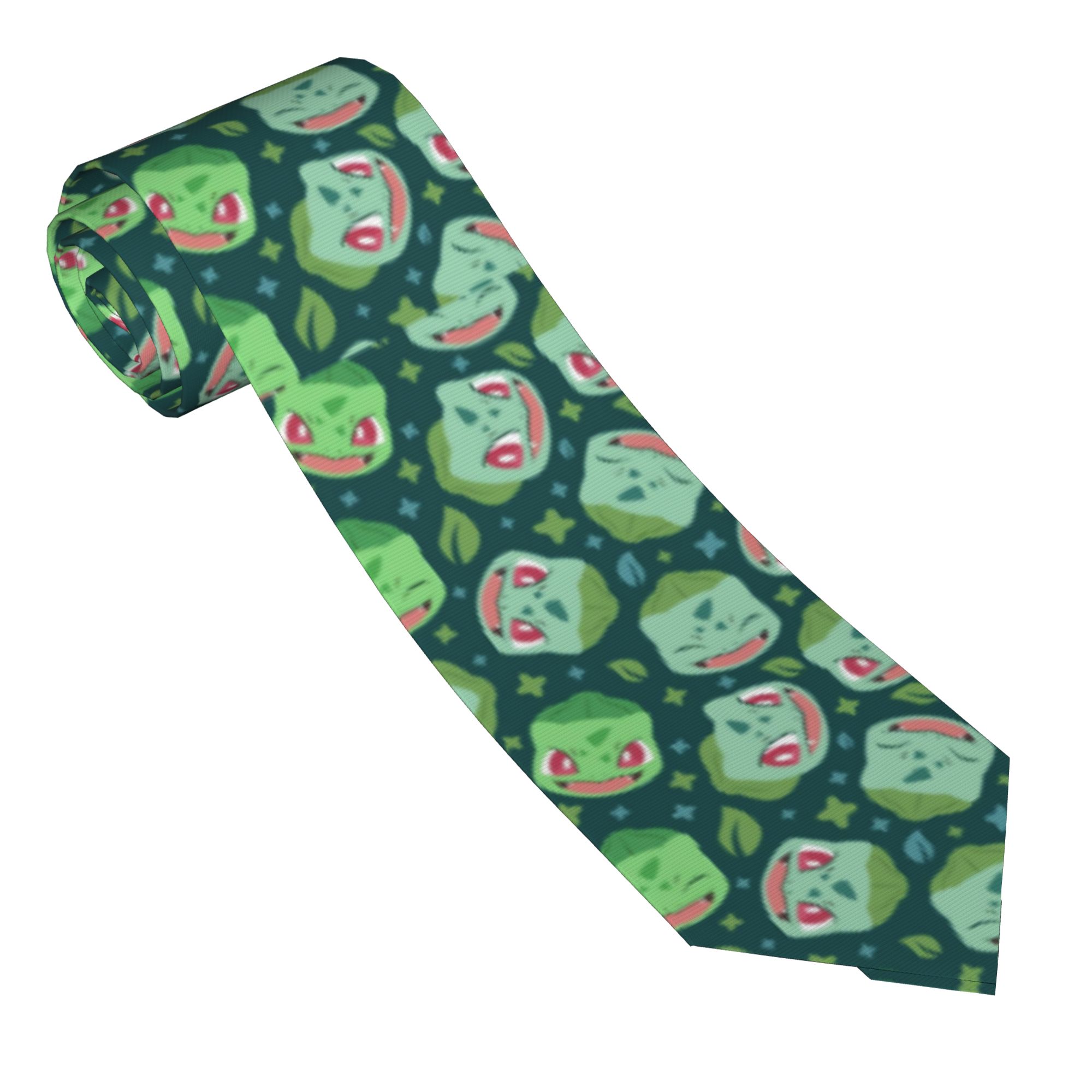 Men'S Accessories Office - Neckties Green Creature Bulbasaur Men Casual