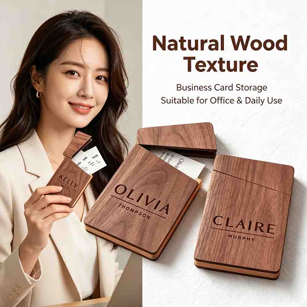 Men'S Accessories Office - Business Card Holder Wooden Office Desk