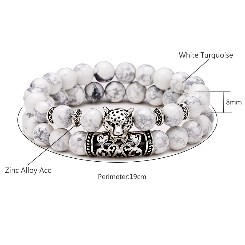 Premium 2Pcs/Set Leopard Beade - Men'S Accessories Premium review and price