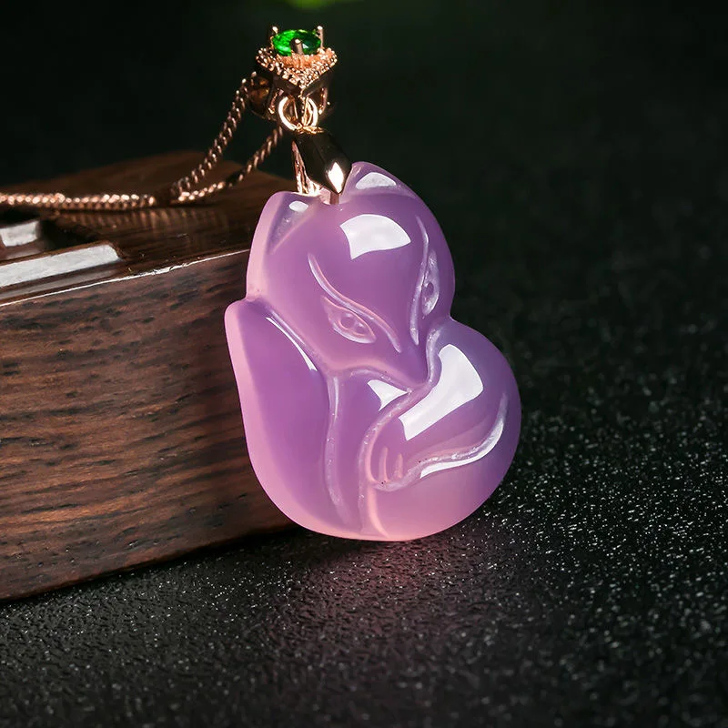 Natural Purple Agate Fox Penda - Men'S Accessories Chain review and price