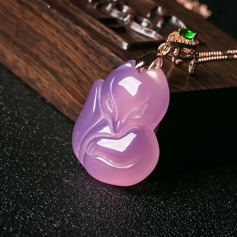 Natural Purple Agate Fox Penda - Men'S Accessories Chain review and price