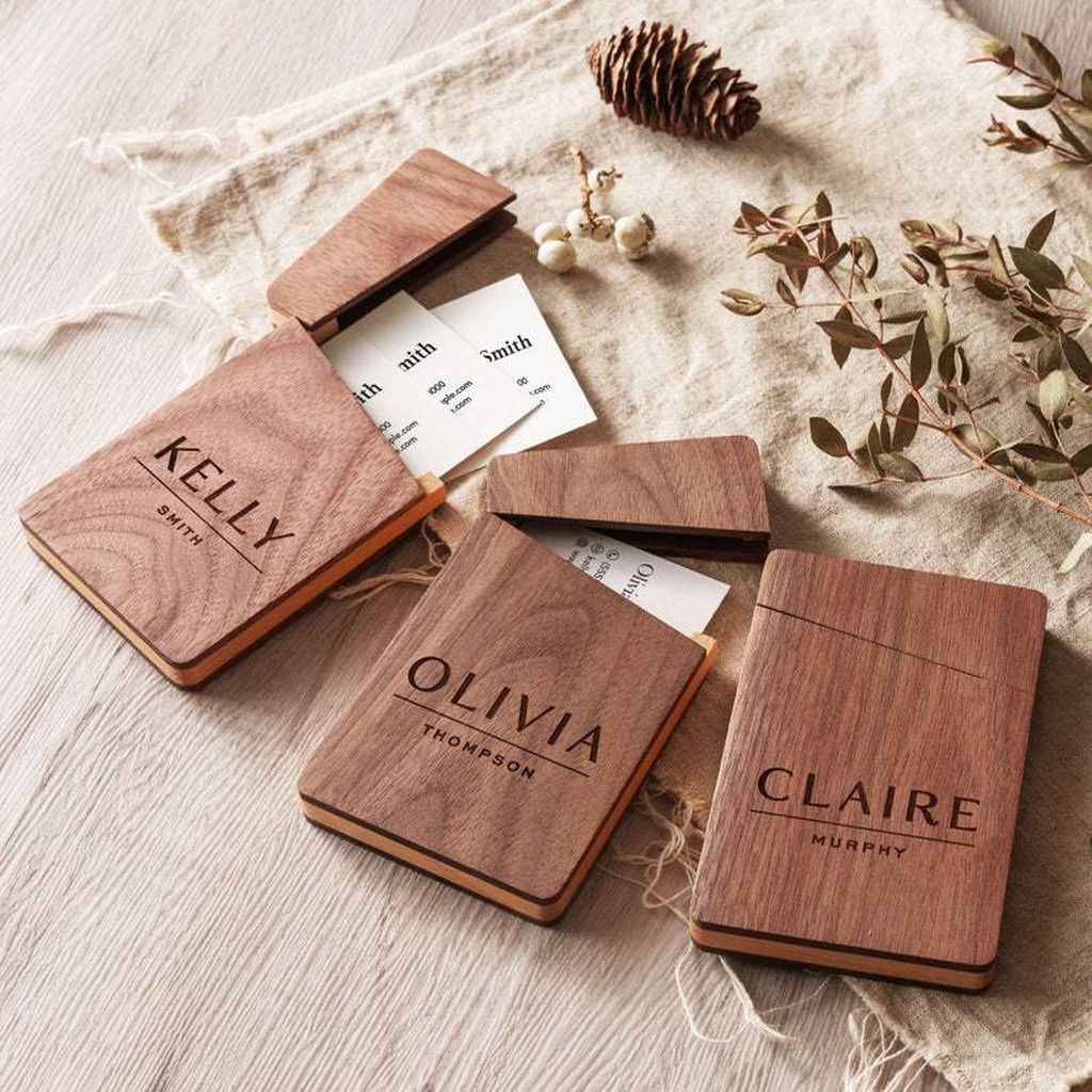 Business Card Holder Wooden Of - Men'S Accessories Office review and price